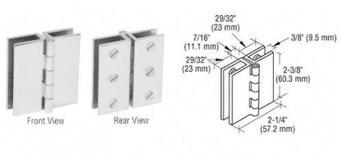 Bisagras para puertas de vidrio de 6 - 8 mm.