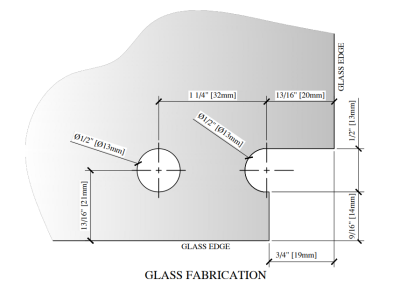 Zapfenscharniere für Glastüren bis 8 mm Glas